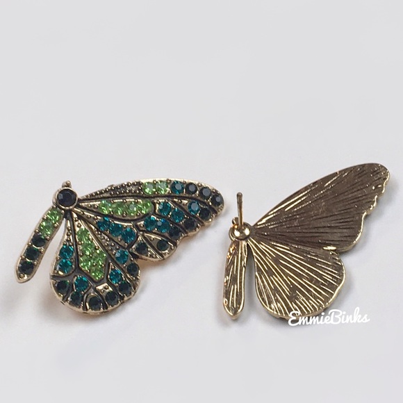 New FP Crystal Butterfly Open Wing Stud Earrings - Picture 9 of 16